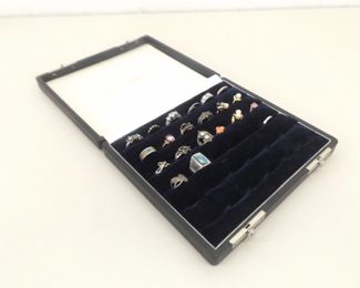 Lot of Costume Rings in Case	
