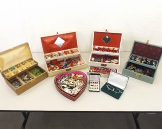 LARGE LOT of Costume Jewelry in Jewelry Boxes	
