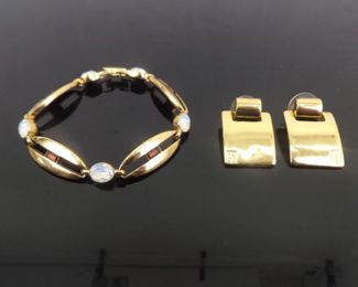 Vintage Givenchy 7" Bracelet and Post Earrings Set	
