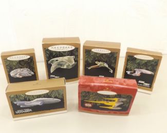 Lot of 1990's Hallmark Keepsake Star Wars and Star Trek Christmas Ornaments	
