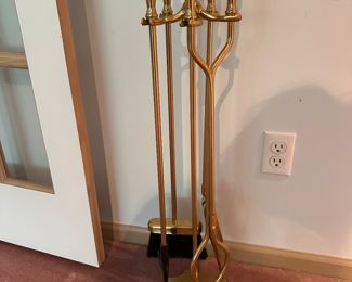 Brass fireplace tools 