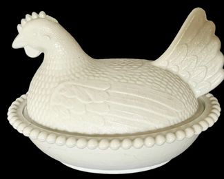 Milk Glass Nesting Hen