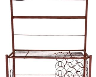 Red Metal Wine Rack