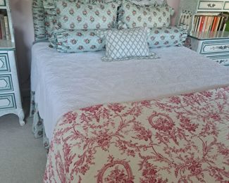 Queen Stuffed Headboard and Bed