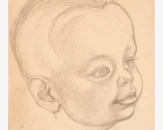 109: Thomas Hart Benton "Sketches of Anthony Benton Gude" Graphite (ca. 1964)