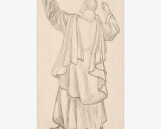 53: Thomas Hart Benton "Study for Father Hennipen at Niagara Falls" Graphite (ca. 1960)