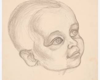 111: Thomas Hart Benton "Sketch of Anthony Benton Gude" Graphite (ca. 1964)