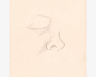 113: Thomas Hart Benton "Nose Sketch" Graphite (ca. 1960s)