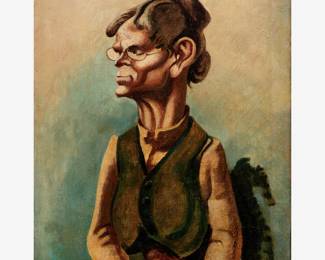 22: Thomas Hart Benton "Character Study of an Old Woman" Oil (1926)