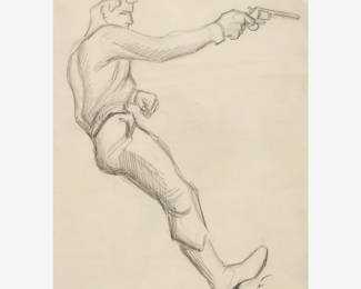 11: Thomas Hart Benton "Study for Jesse James Scene" Graphite (1936)