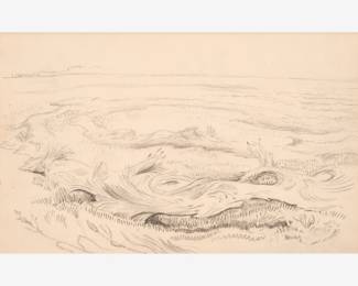 16: Thomas Hart Benton "Swirling Grass for Wyoming Hay" Graphite (ca. 1963)