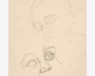 112: Thomas Hart Benton "Sketches of Anthony Benton Gude" Graphite (ca. 1964)