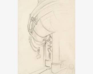79: Thomas Hart Benton "Steel Mill Study for Blast Furnace" Graphite (1930)