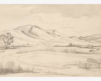15: Thomas Hart Benton "Landscape for Wyoming Hay" Graphite (ca. 1963)
