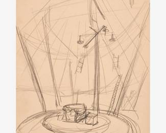 35: Thomas Hart Benton "Circus Scene" Graphite (ca. 1930)