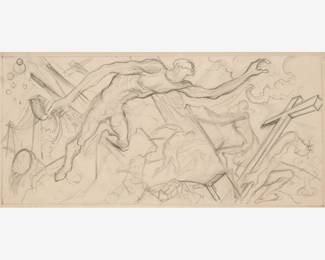 34: Thomas Hart Benton "Study for KCP&L Commission" Graphite (1952)