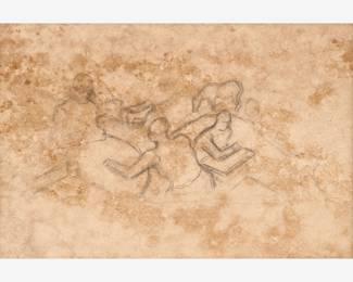 93: Thomas Hart Benton "Study for the Joplin Mural" Graphite (1972)