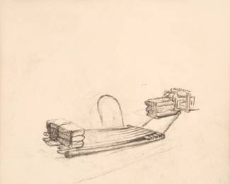 103: Thomas Hart Benton Double-Sided Graphite Farm Equipment Studies (1963)