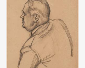 21: Thomas Hart Benton "Study of Dig Chinn [Preparing the Bill]," Graphite (1935)