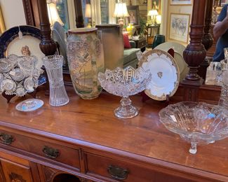 Cut glass and wonderful Japanese satsuma vase