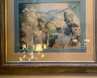 California artist Shirley Marie Brown 1886-1985 watercolor landscape 