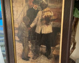 Fredrick Coffey Yohn ( 1875- 1933) New York artist and illustrator, oil on board Scene of Cook , bellhop and business man