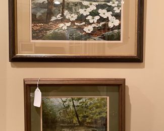 Two Wayne Spradley watercolors 