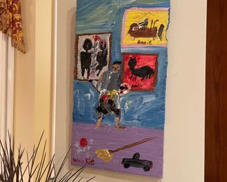 Woodie Long portrait of Moses T.  painting 