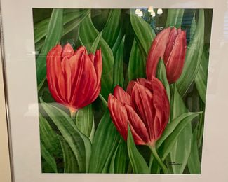 Award winning Montgomery artist  Seay Earhart watercolor of Tulips 