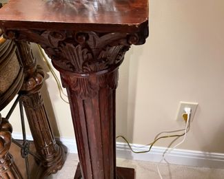 One of a pair of mahogany pedestals
