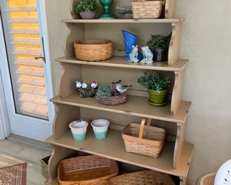 Shelf with Longaberger baskets