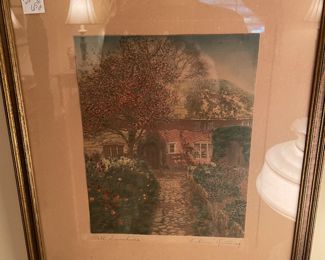 Signed Wallace Nutting hand colored photo 