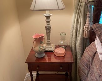 The second mahogany nightstand w/Hull vase