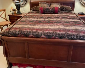 Queen mahogany sleigh bed