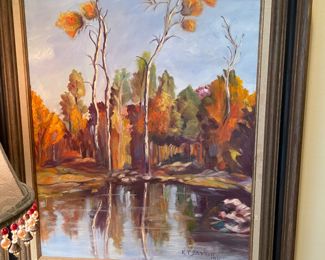 1974 K. T. Barnett landscape oil on canvas