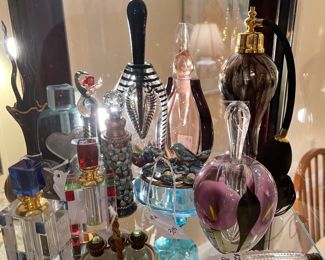 Art glass perfume bottles 