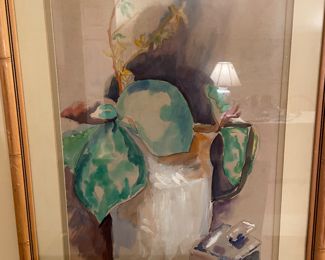 Wonderful still life watercolor signed Beasley 1974