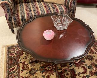 English settee and Bombay mahogany coffee table 