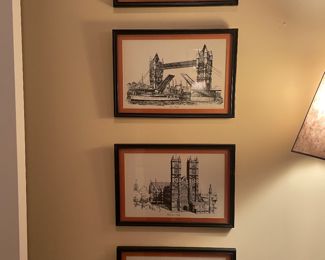 Set of 4 prints of London sites