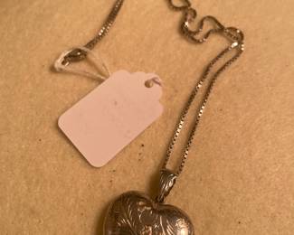 Sterling locket and chain