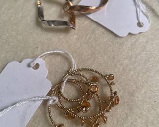Top: 14k earrings 
Bottom: 14k and topaz earrings 
