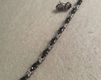 Sterling bracelet and earrings 