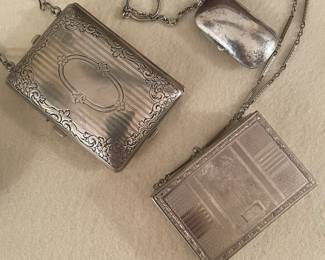 Silver compacts and change cases 