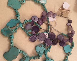 Turquoise and amethyst necklaces 