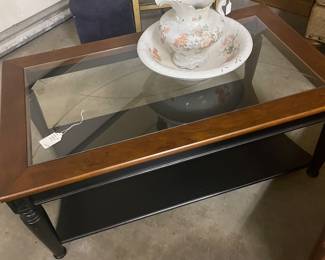 Glass top coffee table 