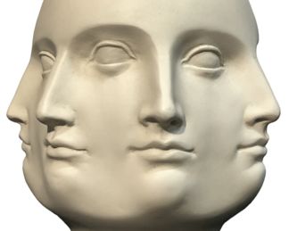 ADLER Fornasetti Style Perpetual Face Vase sgd. TMS 2005