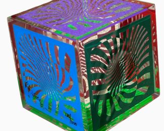 VICTOR VASARELY Cube Sculpture