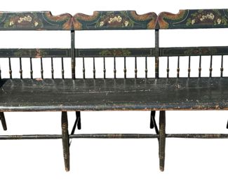 Early Hand Painted Bench Hudson Valley