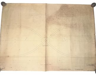 MIES VAN DER ROHE Elevation for Barcelona Stool Black Line Print