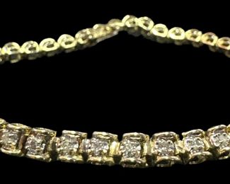 Gold & Diamond Tennis Bracelet